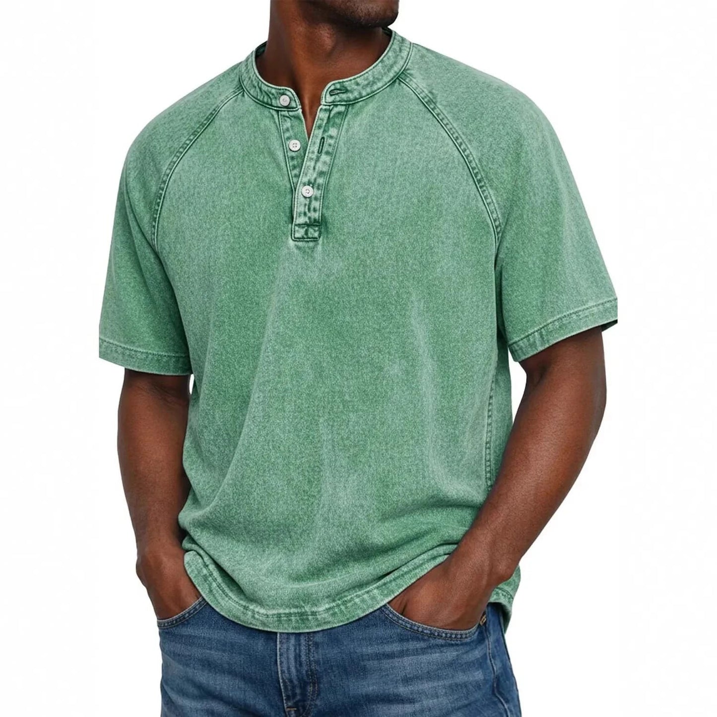 Theo | Maglietta Henley Raglan Vintage