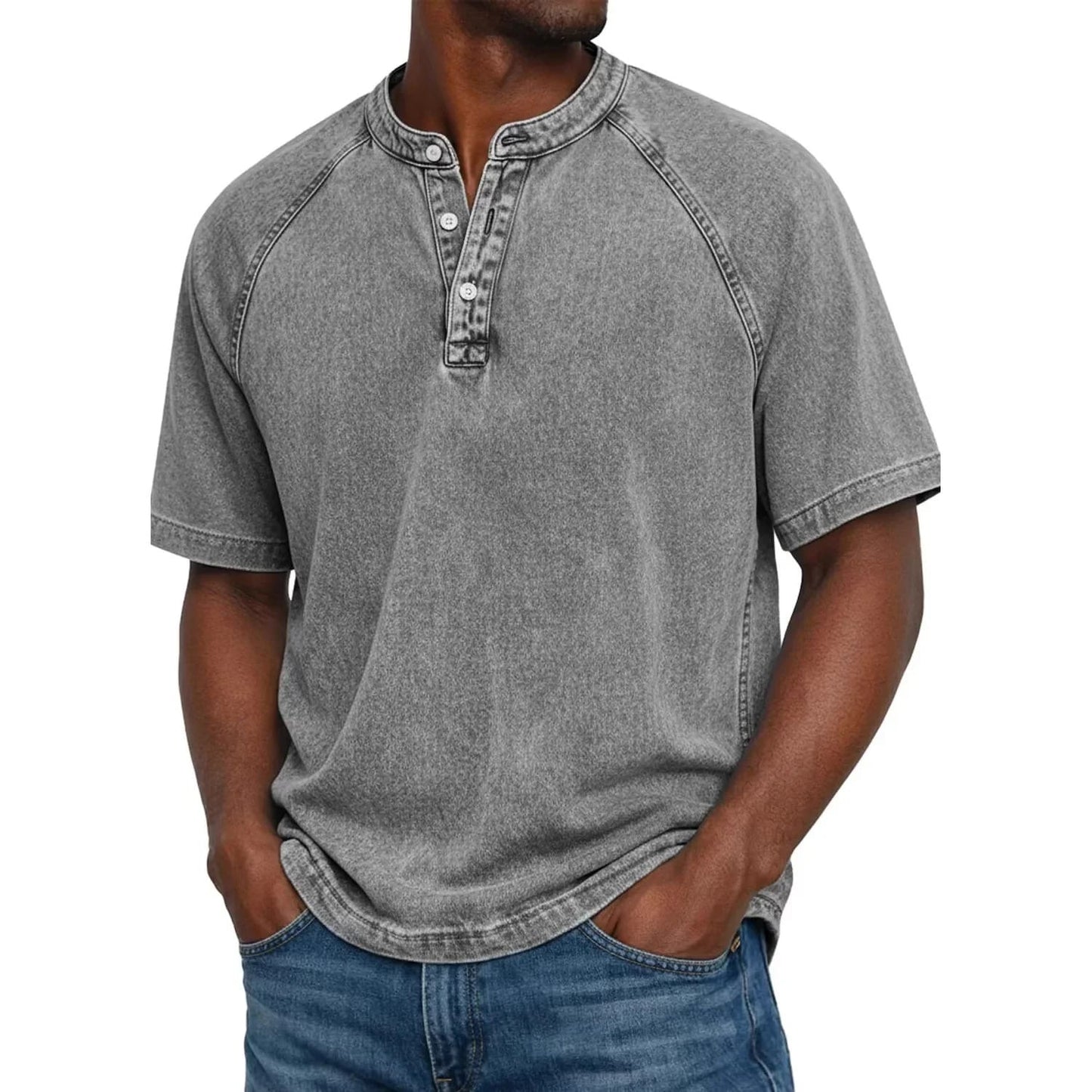 Theo | Maglietta Henley Raglan Vintage