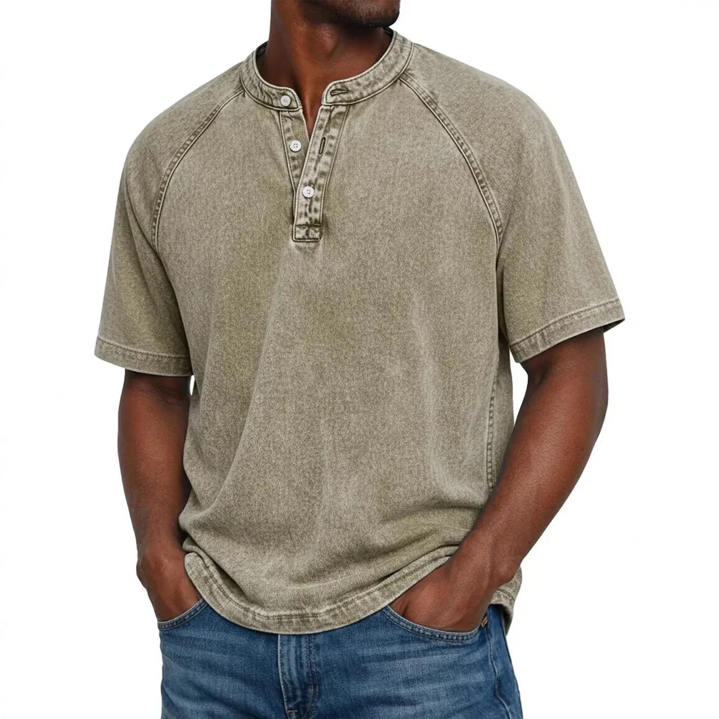 Theo | Maglietta Henley Raglan Vintage