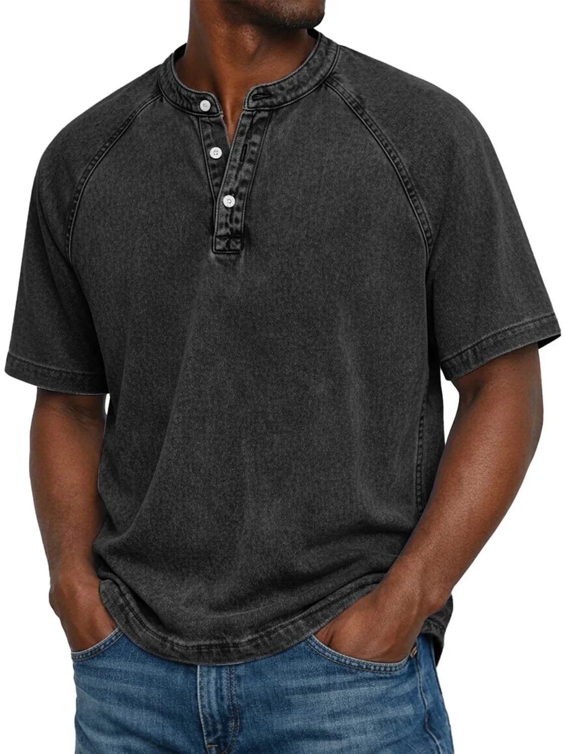 Theo | Maglietta Henley Raglan Vintage