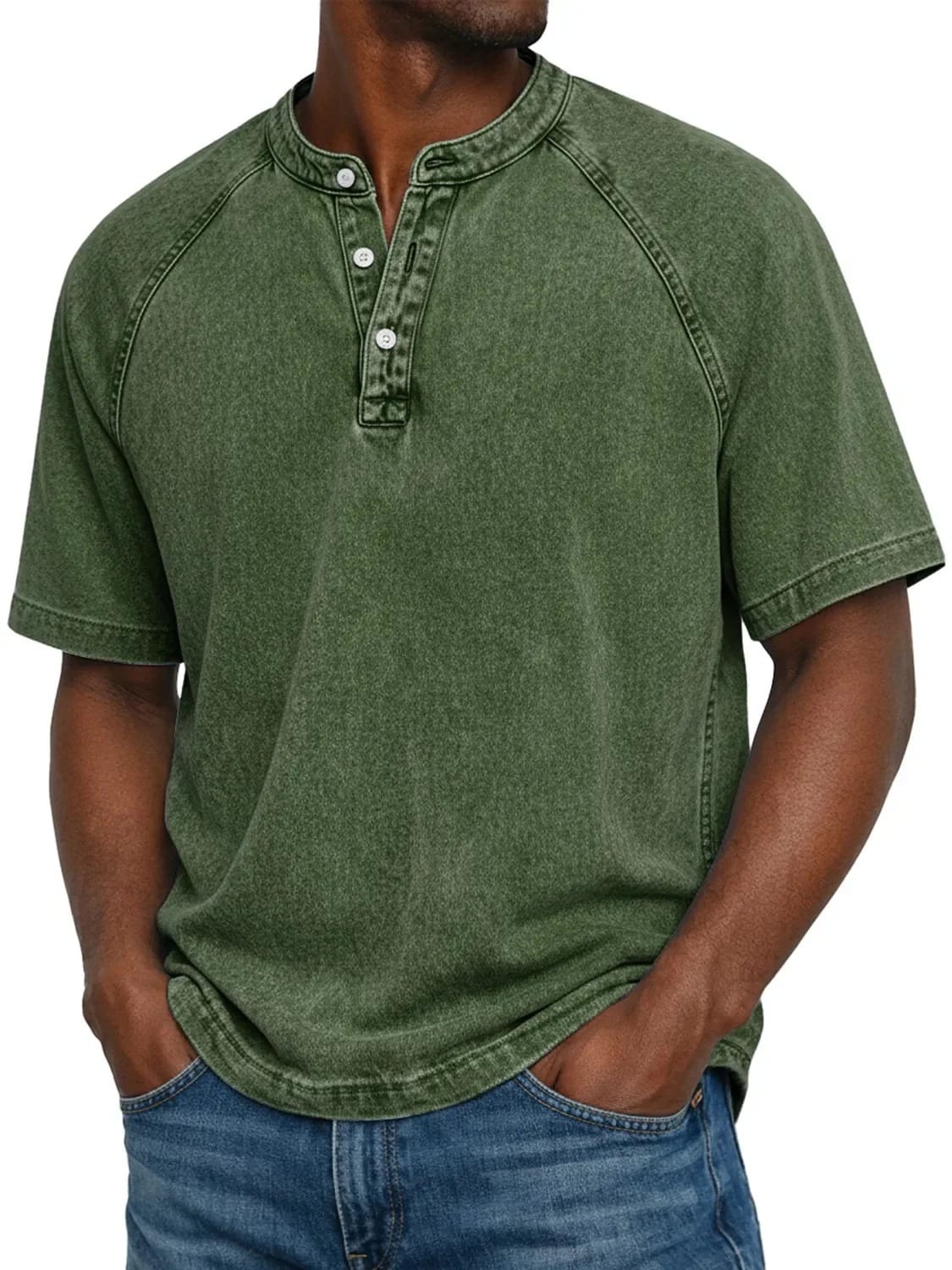 Theo | Maglietta Henley Raglan Vintage