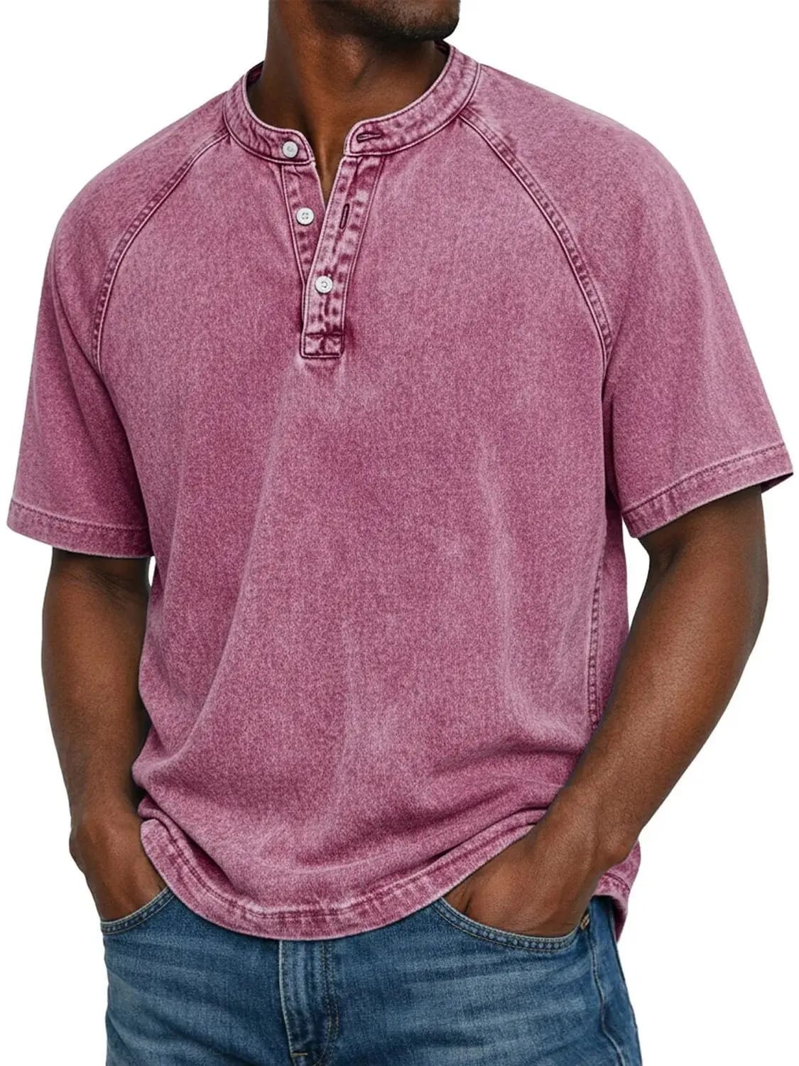 Theo | Maglietta Henley Raglan Vintage