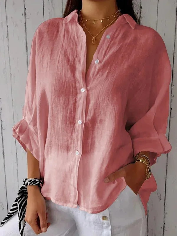 Daniela | Camicia Casual In Cotone E Lino