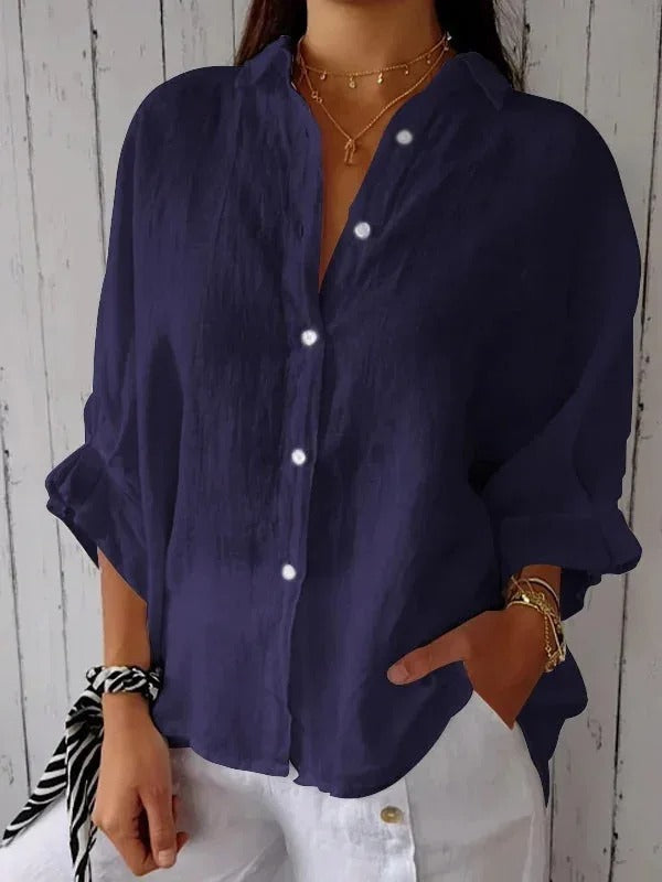 Daniela | Camicia Casual In Cotone E Lino