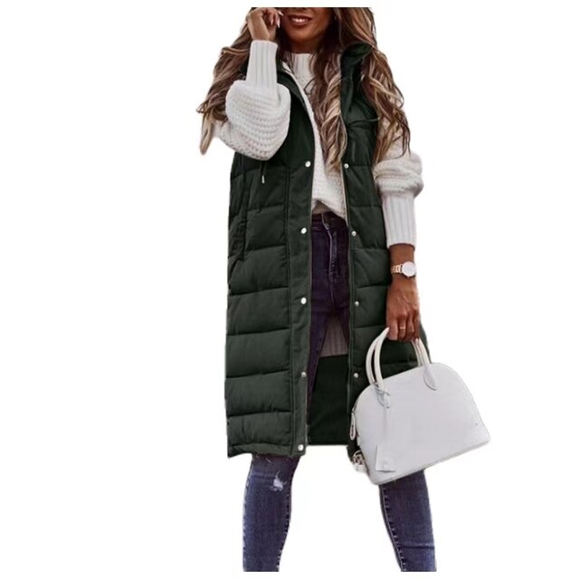 Lena -  Gilet Cappotto Lungo in cotone Giacca Senza Maniche