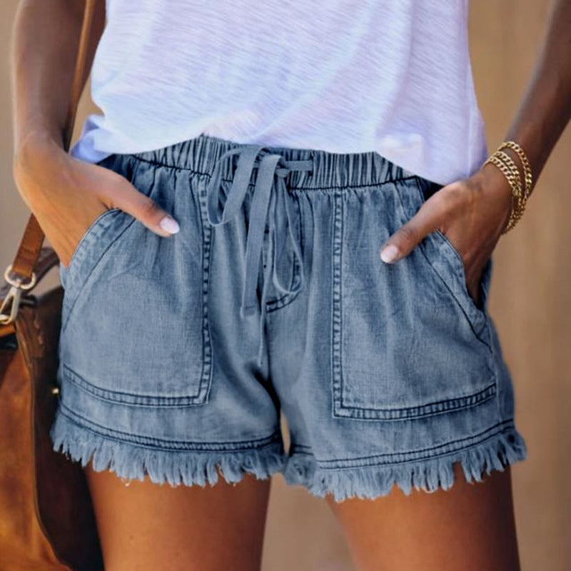 Laura | Pantaloncini di jeans a vita alta