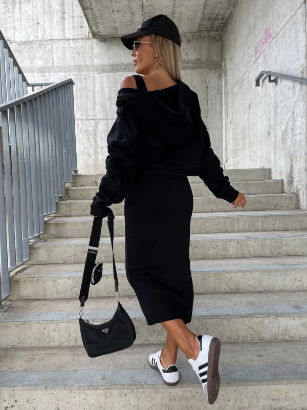 Set Sharon: Abito Senza Maniche e Felpa Con Cappuccio
