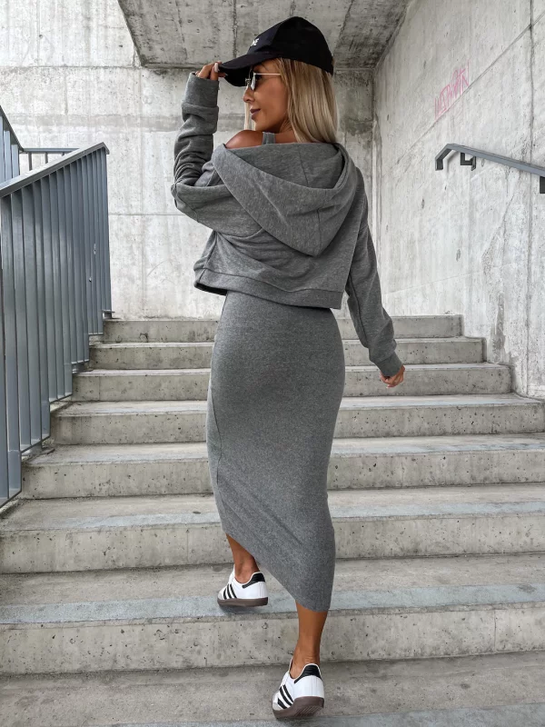Set Sharon: Abito Senza Maniche e Felpa Con Cappuccio